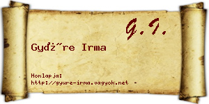 Gyüre Irma névjegykártya